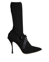 Dolce & Gabbana Black Stiletto Heels Mid Calf Boots Shoes -   -  Dolce & Gabbana.